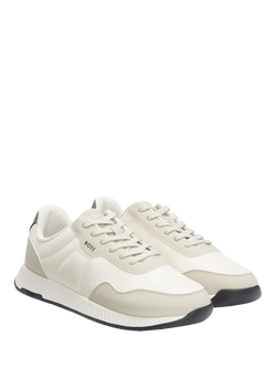HUGO BOSS BOSS  Titanium Lace-Up Trainers, Open Beige - view 2, Open Beige