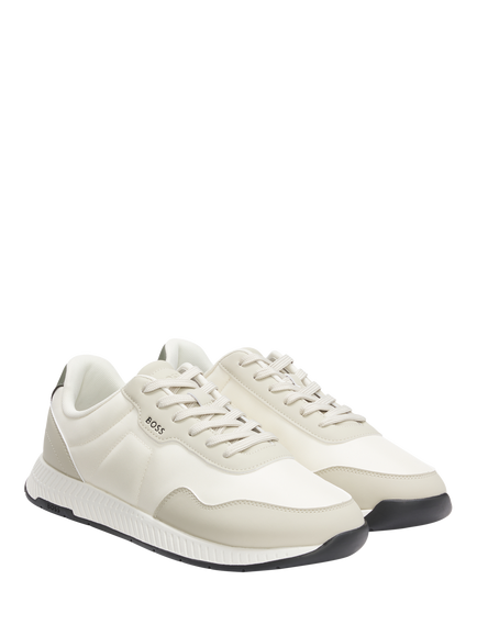 HUGO BOSS BOSS  Titanium Lace-Up Trainers, Open Beige - view 2, Open Beige