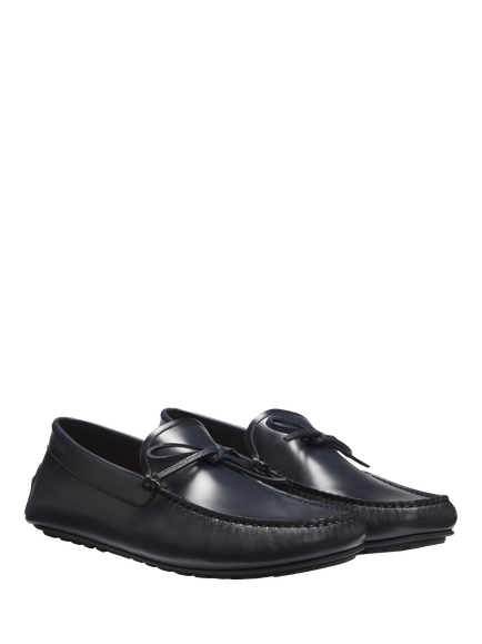 HUGO BOSS BOSS Noel Leather Moccasins - view 2, Dark Blue
