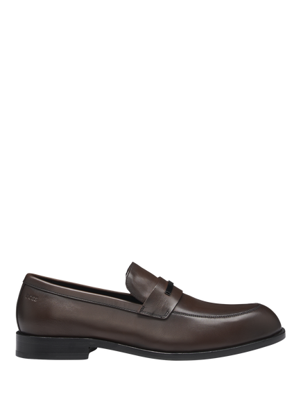 HUGO BOSS Leather Loafers, Dark Brown, Dark Brown