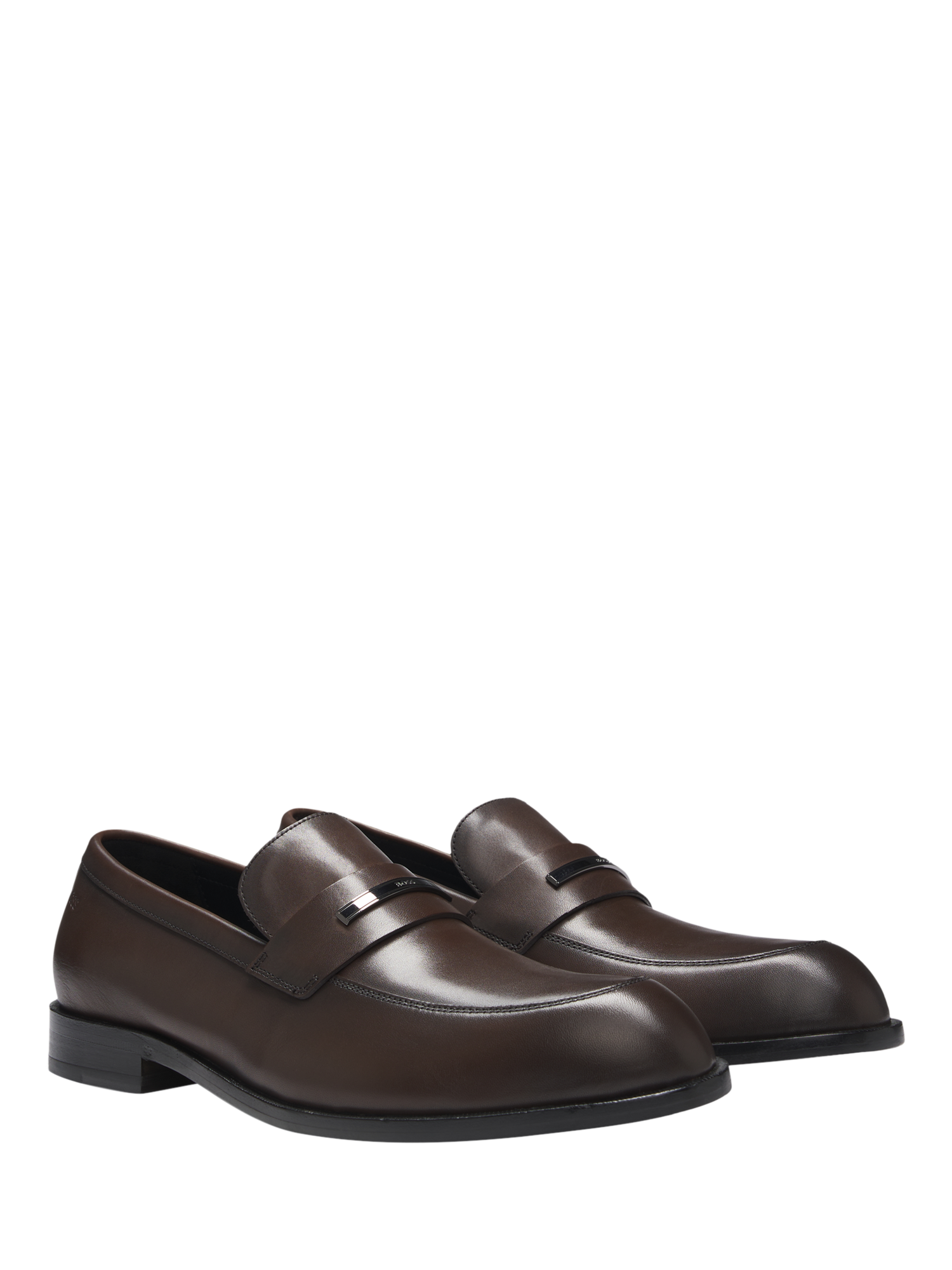 Product image 2 of 5, which shows HUGO BOSS Leather Loafers, Dark Brown, 10