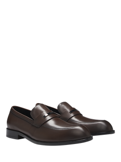 HUGO BOSS Leather Loafers, Dark Brown - view 2, Dark Brown
