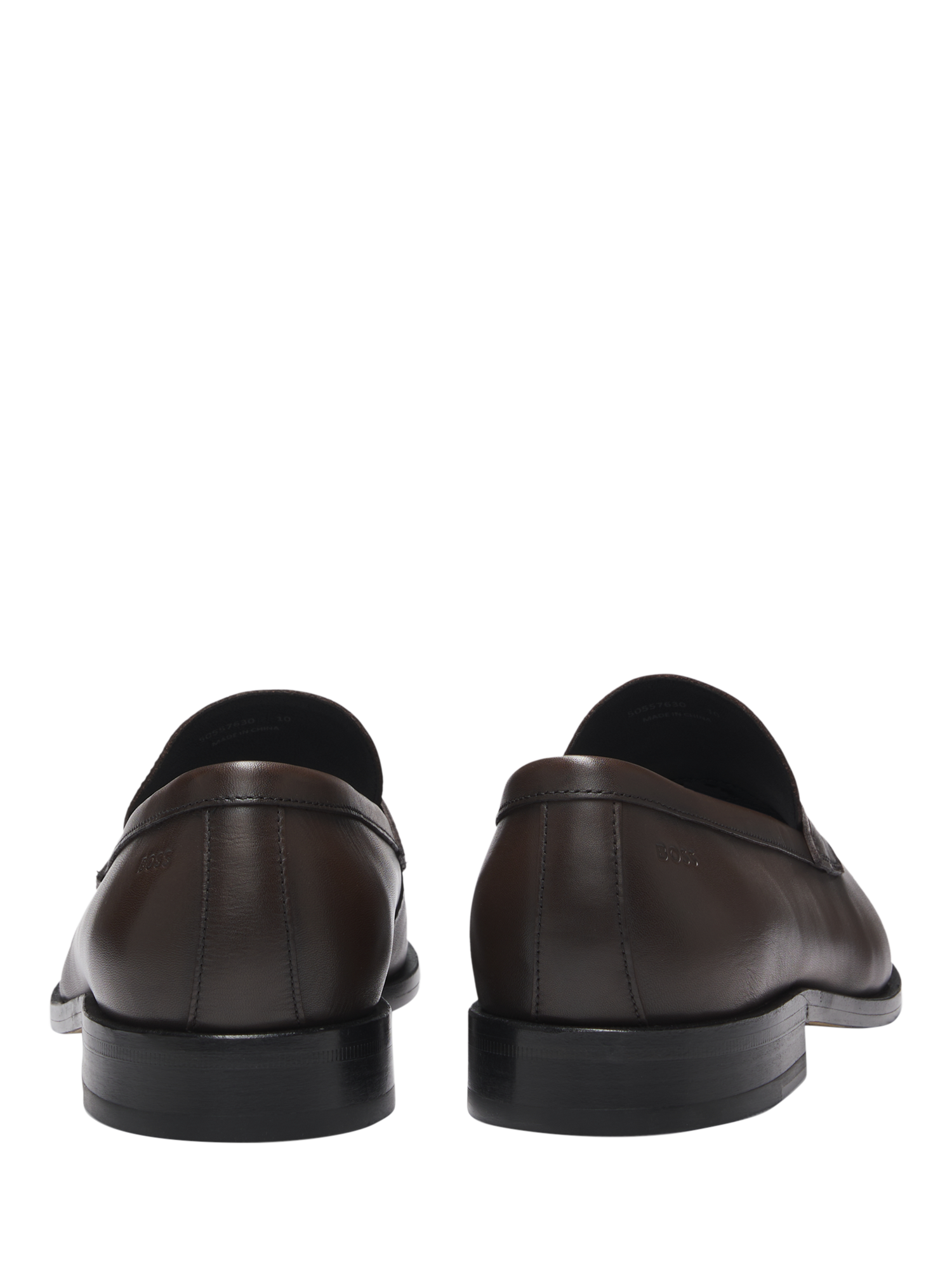 Product image 3 of 5, which shows HUGO BOSS Leather Loafers, Dark Brown, 10