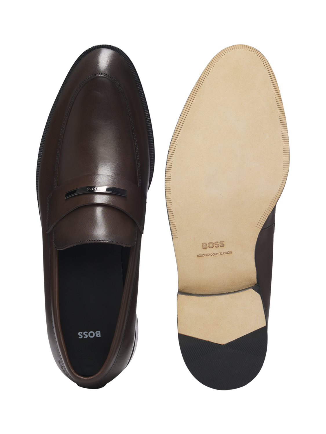 Product image 4 of 5, which shows HUGO BOSS Leather Loafers, Dark Brown, 10