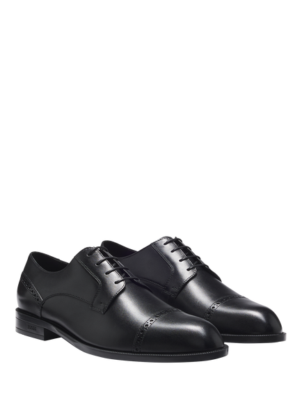 HUGO BOSS BOSS Tayil Leather Derby Shoes, Black - view 2, Black