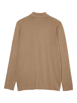 SISLEY Cotton Regular Fit Long Sleeve Polo Shirt - view 2, Taupe