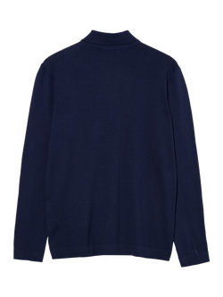 SISLEY Cotton Regular Fit Long Sleeve Polo Shirt - view 2, Night Blue