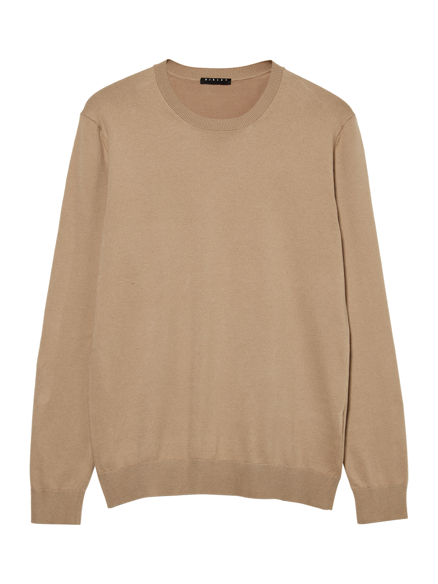 Product image 1 of 2, which shows SISLEY Cotton Blend Crew Neck Jersey Top, Taupe, XXL