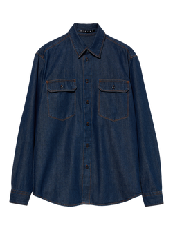SISLEY Regular Fit Denim Shirt, Dark Blue, Dark Blue