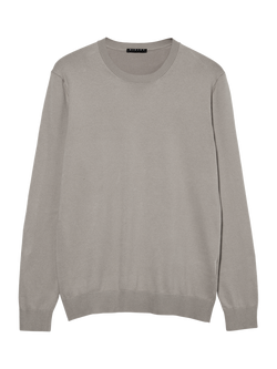 SISLEY Cotton Blend Crew Neck Jersey Top, Medium Grey, Medium Grey