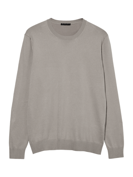 SISLEY Cotton Blend Crew Neck Jersey Top, Medium Grey, Medium Grey