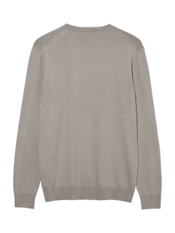 SISLEY Cotton Blend Crew Neck Jersey Top, Medium Grey - view 2, Medium Grey