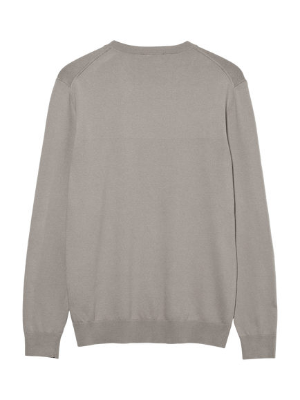 SISLEY Cotton Blend Crew Neck Jersey Top, Medium Grey - view 2, Medium Grey