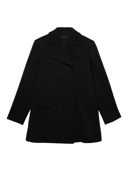 SISLEY Double Breasted Peacoat, Black