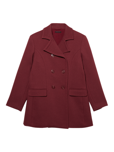 SISLEY Double Breasted Peacoat, Bordeaux