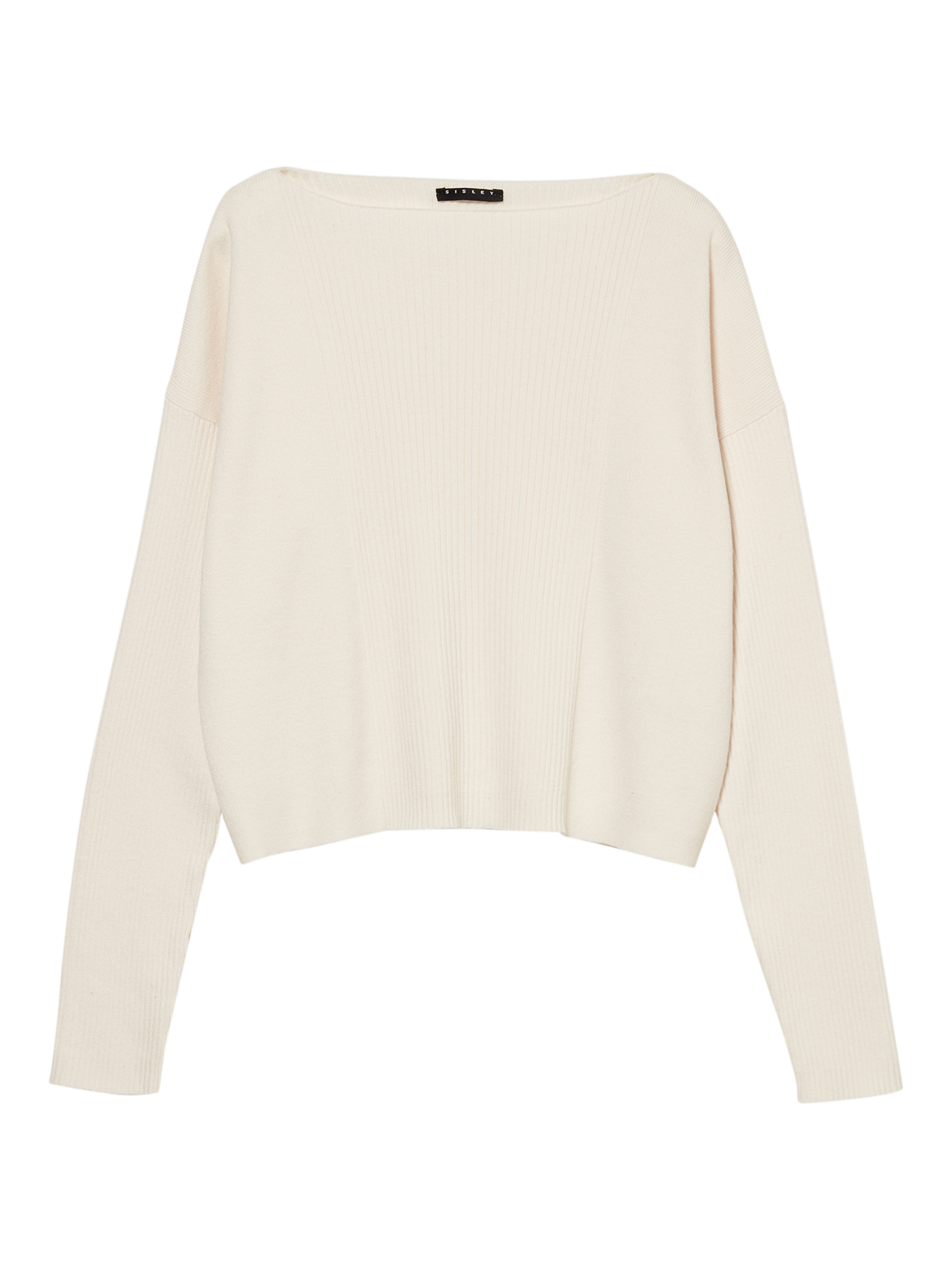 SISLEY Boat Neck Oversized Jumper, Cream