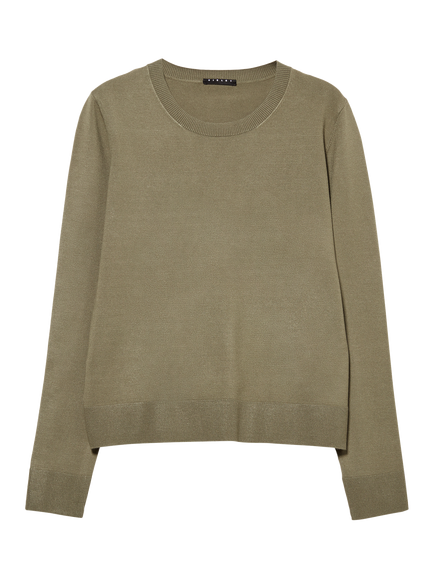 SISLEY Crew Neck Jersey Top, Military Green, Military Green