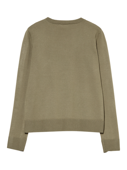 SISLEY Crew Neck Jersey Top, Military Green - view 2, Military Green