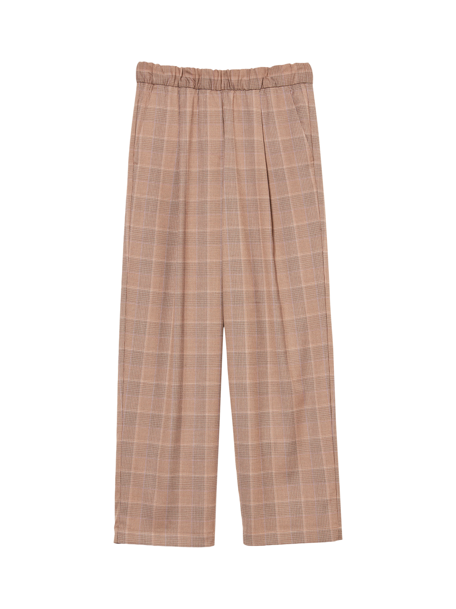 Product image 1 of 2, which shows SISLEY Relaxed Fit Tartan Joggers, Beige, 8
