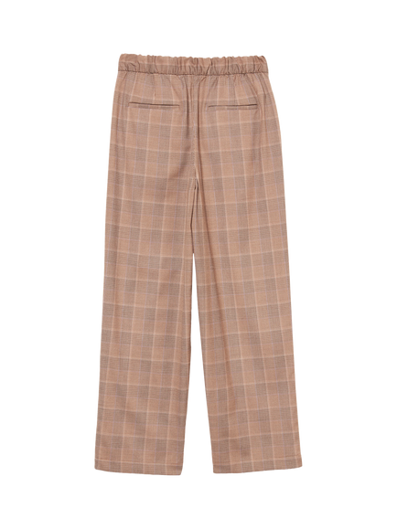 SISLEY Relaxed Fit Tartan Joggers, Beige - view 2, Beige