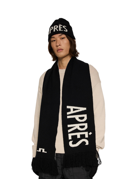 J.Lindeberg Jasper Wool Scarf, Black - view 2, Black