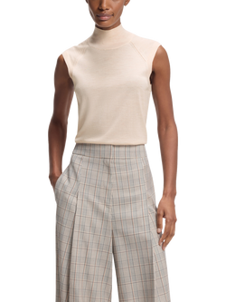 BOSS Fipini High Neck Pure Wool Jumper, Natural, Natural