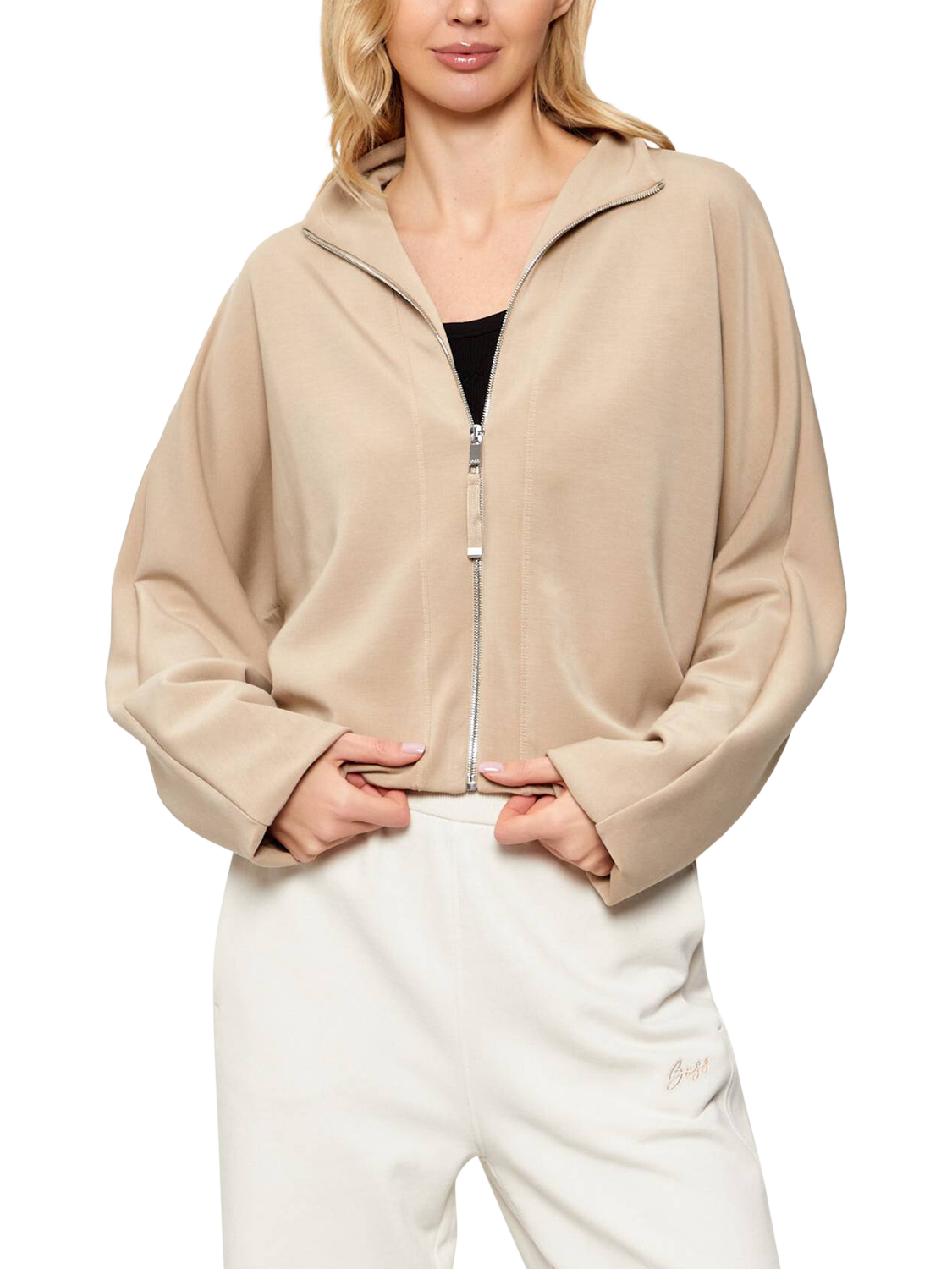 BOSS Ebesya Scuba Bomber Jacket, Light Beige