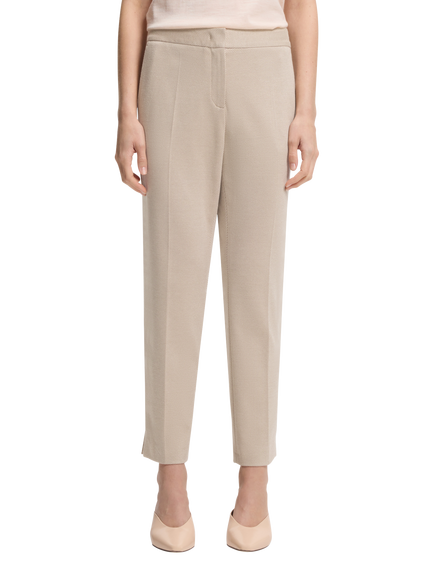 BOSS Tapria Cropped Tailored Trousers, Beige, Beige