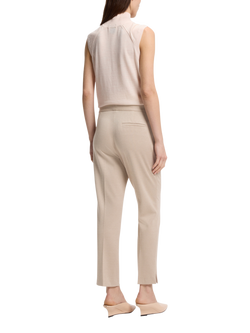 BOSS Tapria Cropped Tailored Trousers, Beige - view 2, Beige