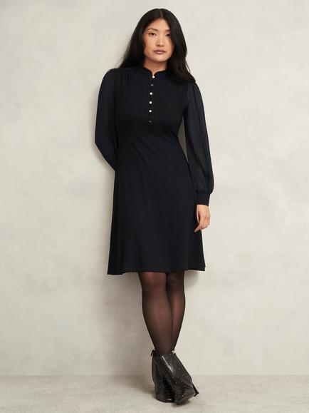 Hobbs Liberty Jersey Dress, Black, Black