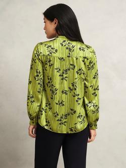Hobbs Fara Botanical Satin Top, Green/Navy - view 2, Green/Navy