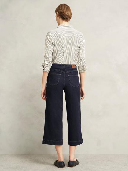 Hobbs Brinley High Waist Cropped Jeans, Indigo - view 2, Indigo