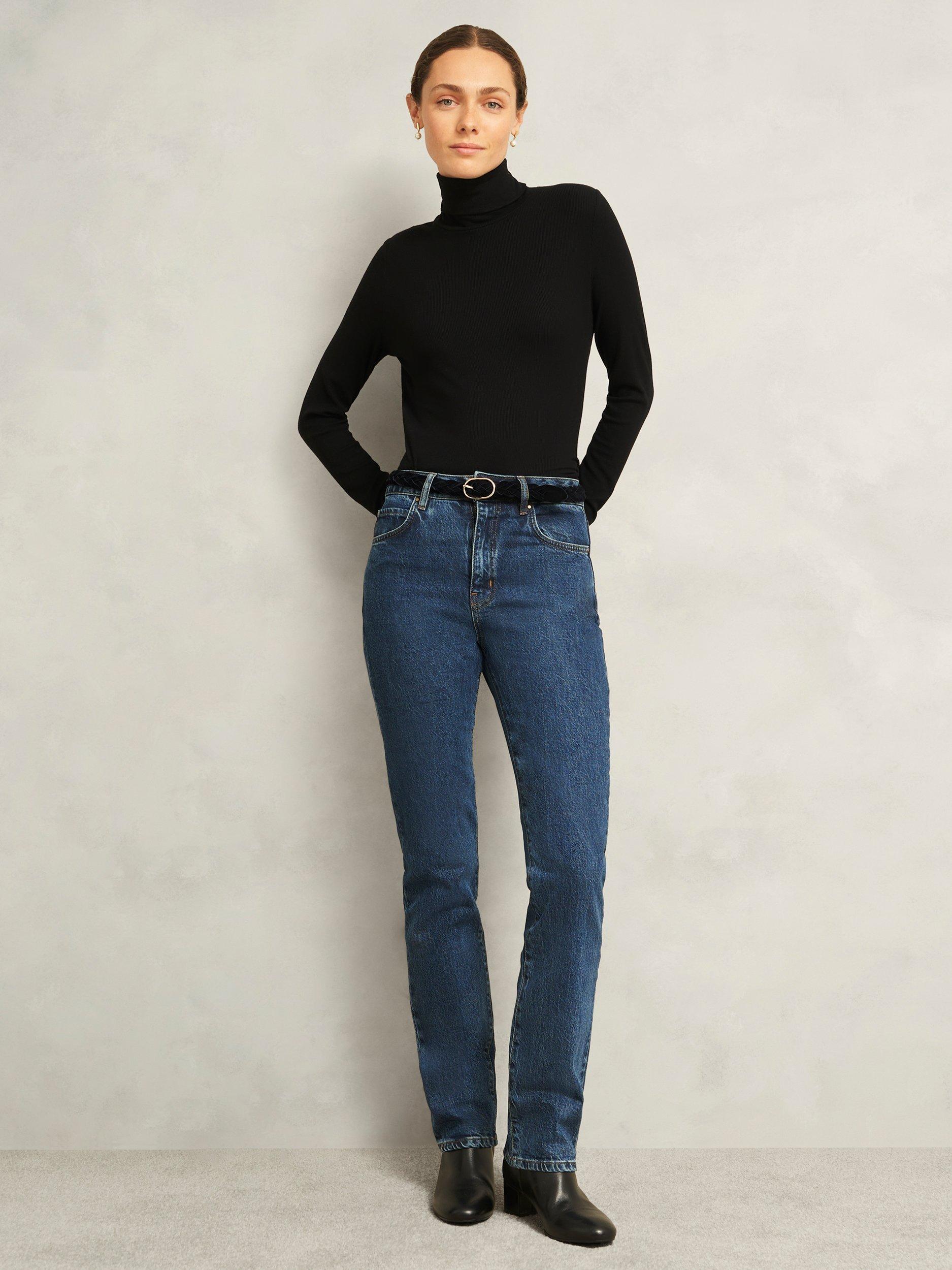 Product image 2 of 3, which shows Hobbs Meera Woven Suede Belt, Black, L