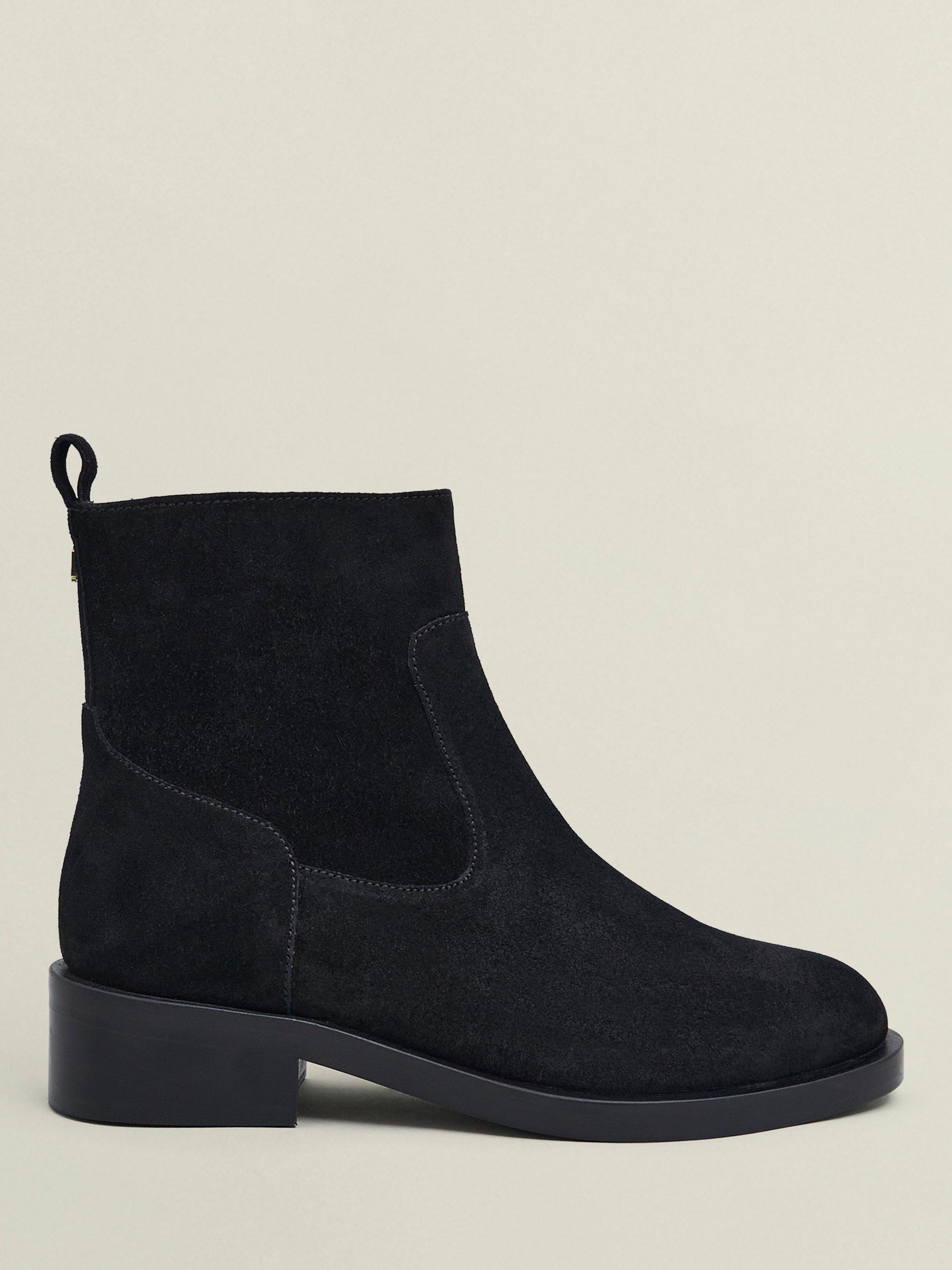 Product image 1 of 6, which shows Hobbs Georgie Suede Ankle Boots, Black, 4