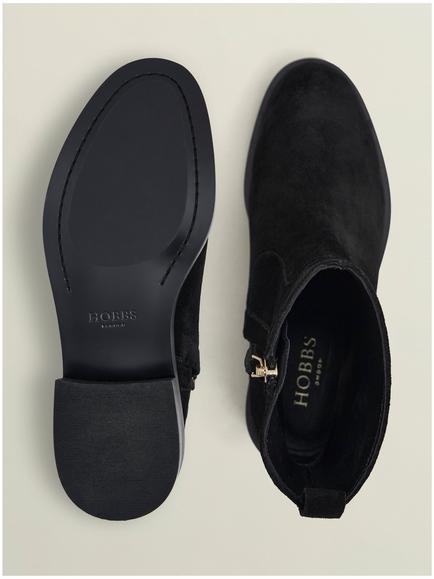 Hobbs Georgie Suede Ankle Boots, Black - view 2, Black