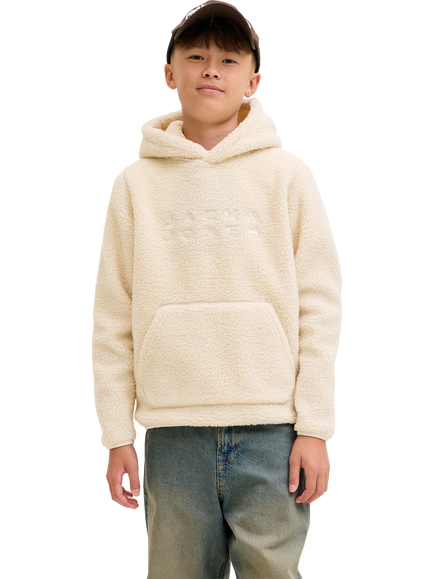 Jack & Jones Kids' Flare Teddy Fleece Hoodie, Oatmeal - view 2, Oatmeal
