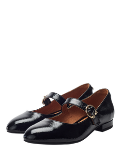 Moda in Pelle Firuta Patent Leather Mary Janes, Black - view 2, Black