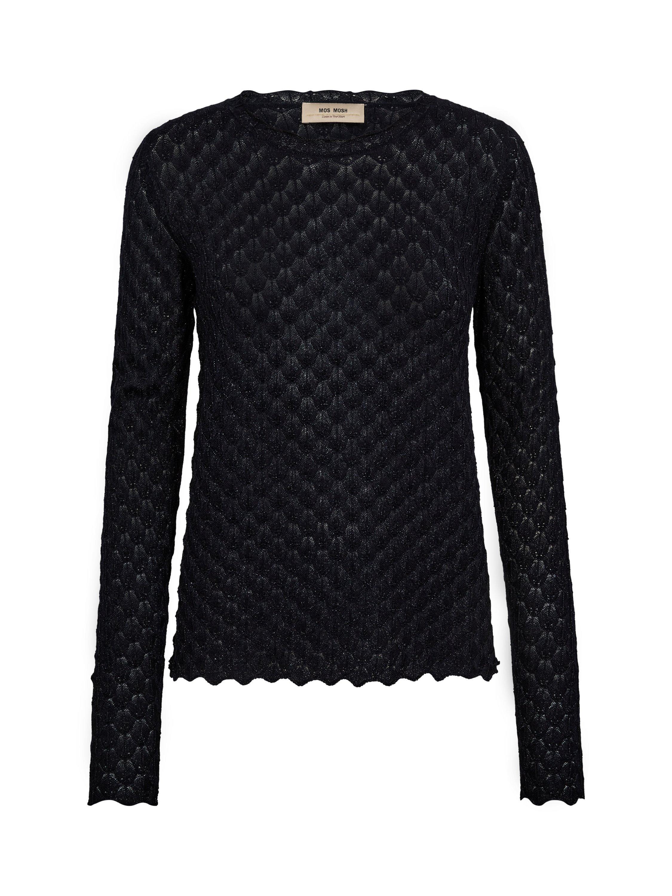 Product image 4 of 5, which shows MOS MOSH Thaz Sparkle Scallop Top, Salute Navy, XL