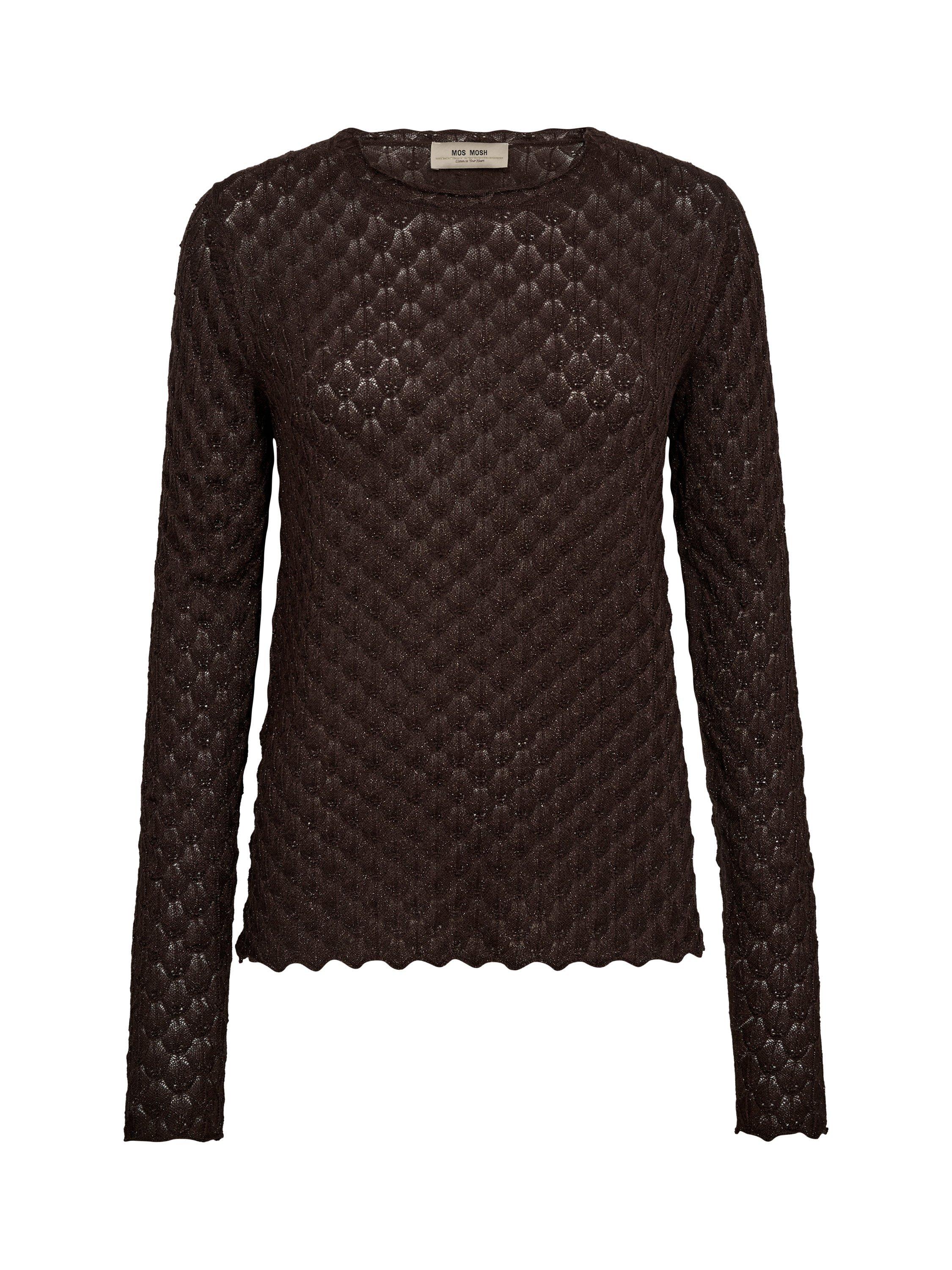 Product image 3 of 4, which shows MOS MOSH Thaz Sparkle Scallop Top, Bracken, XS