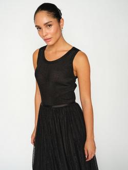 MOS MOSH Relena Glitter Knit Top, Black, Black