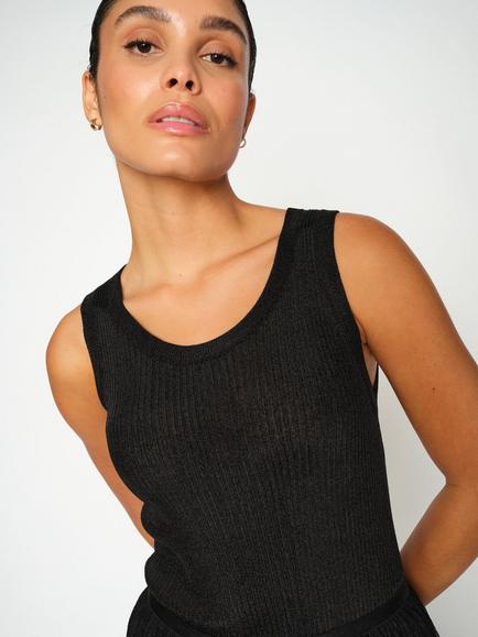 MOS MOSH Relena Glitter Knit Top, Black - view 2, Black