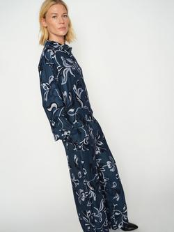 MOS MOSH Charbel Paisley Wide Leg Trousers, Ensign Blue - view 2, Ensign Blue