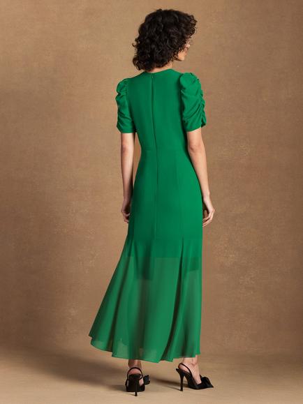 Ro&Zo Belle Puff Sleeve Maxi Dress, Green - view 2, Green