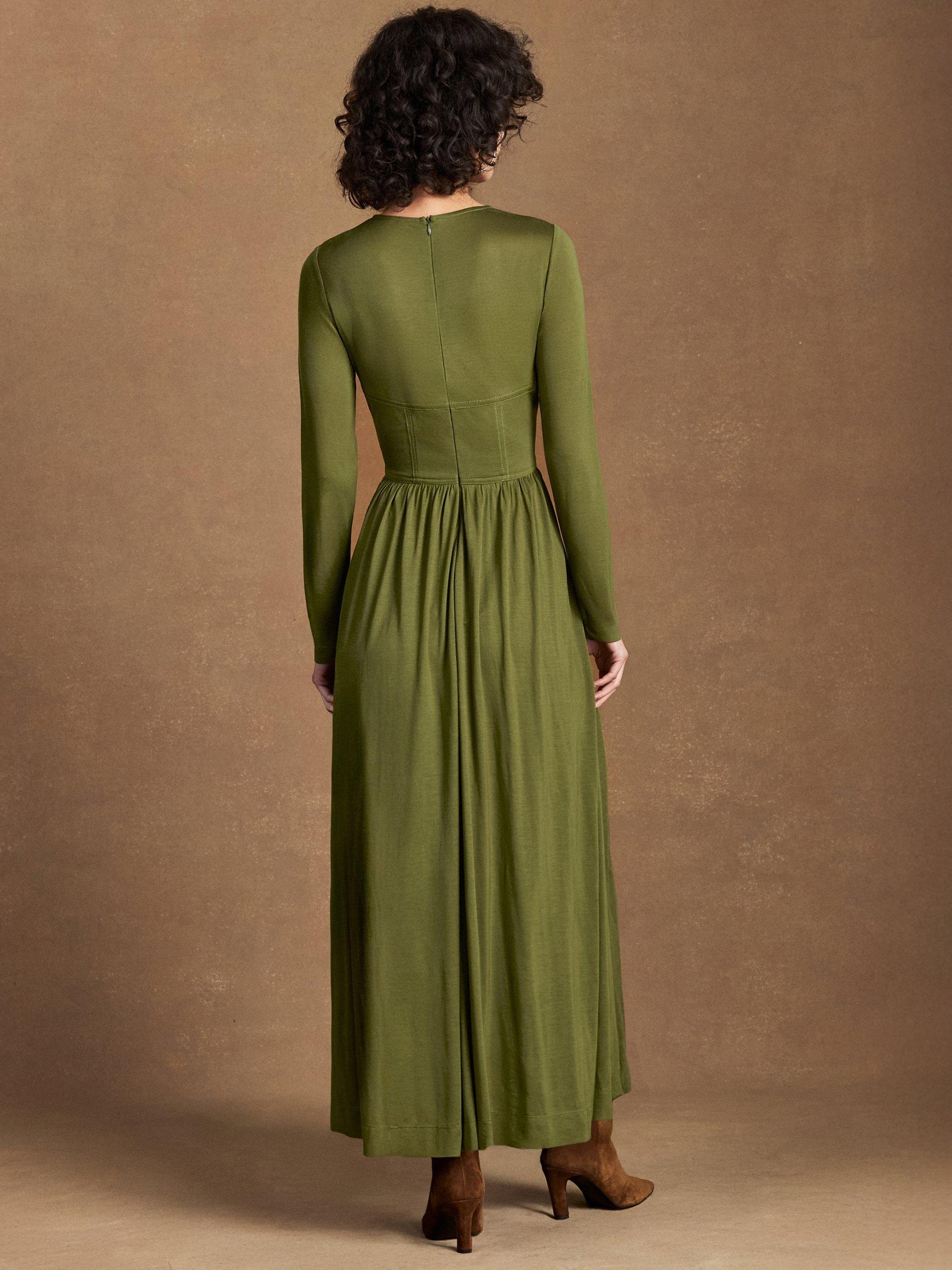 Product image 5 of 5, which shows Ro&Zo Seamed Bodice Maxi Dress, Green, 6