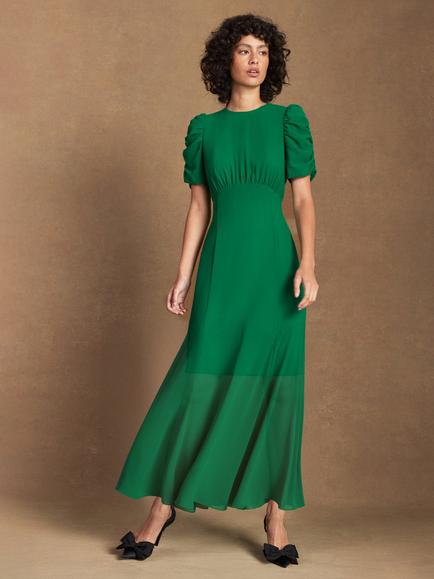 Ro&Zo Petite Belle Short Sleeve Maxi Dress, Green, Green