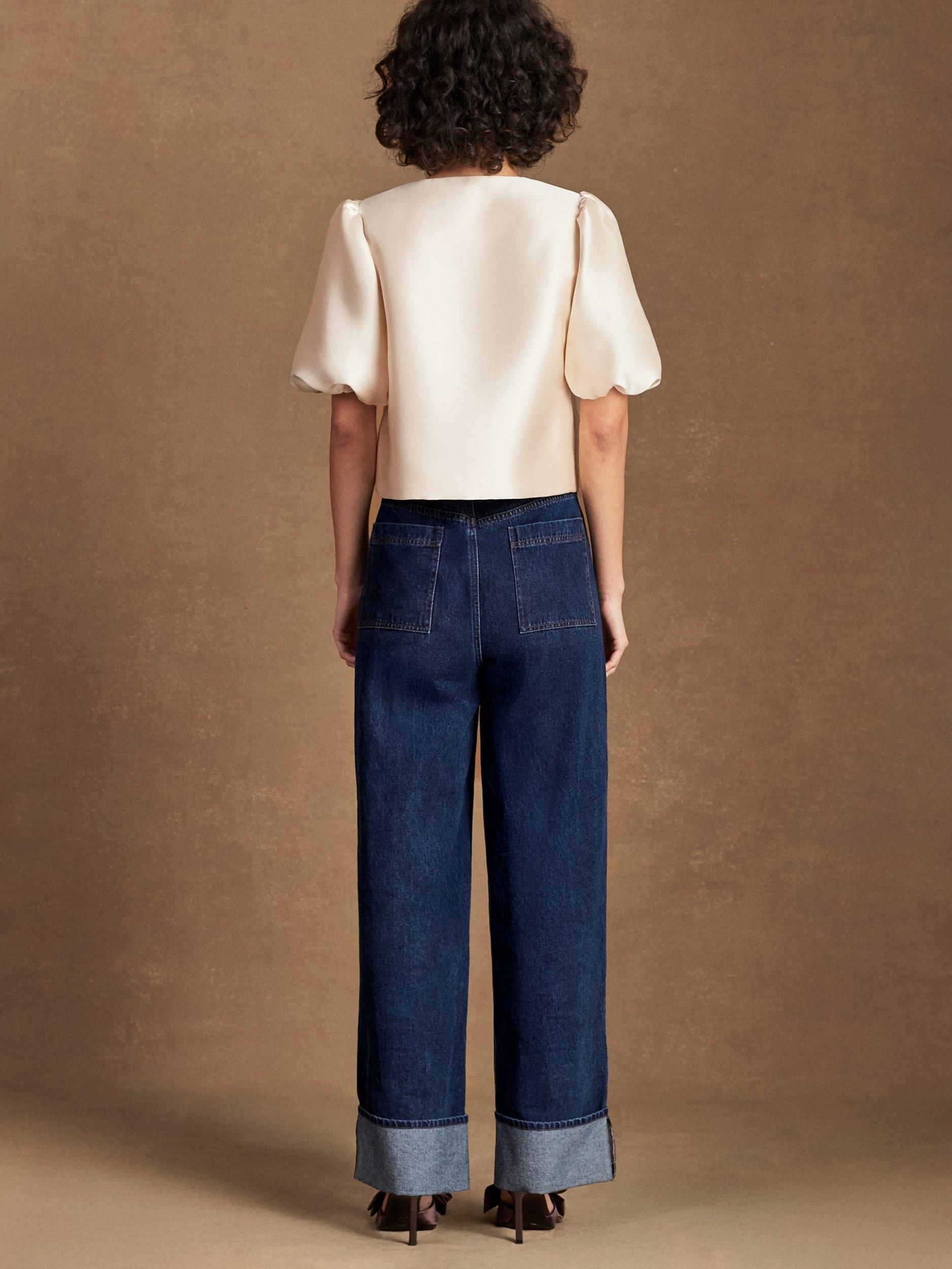 Product image 5 of 5, which shows Ro&Zo Puff Sleeve Shirt, Natural, 12