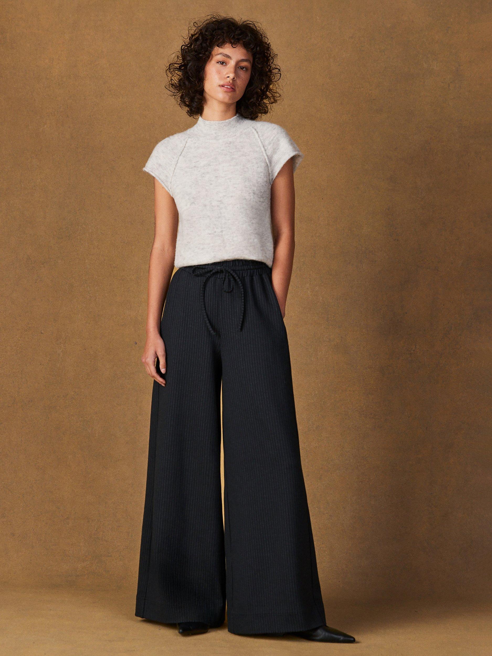 Product image 4 of 4, which shows Ro&Zo Roll Neck Knit Short Sleeve Top, Grey, XS