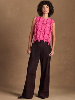 Ro&Zo Frill Front Sleeveless Top, Pink - view 2, Pink