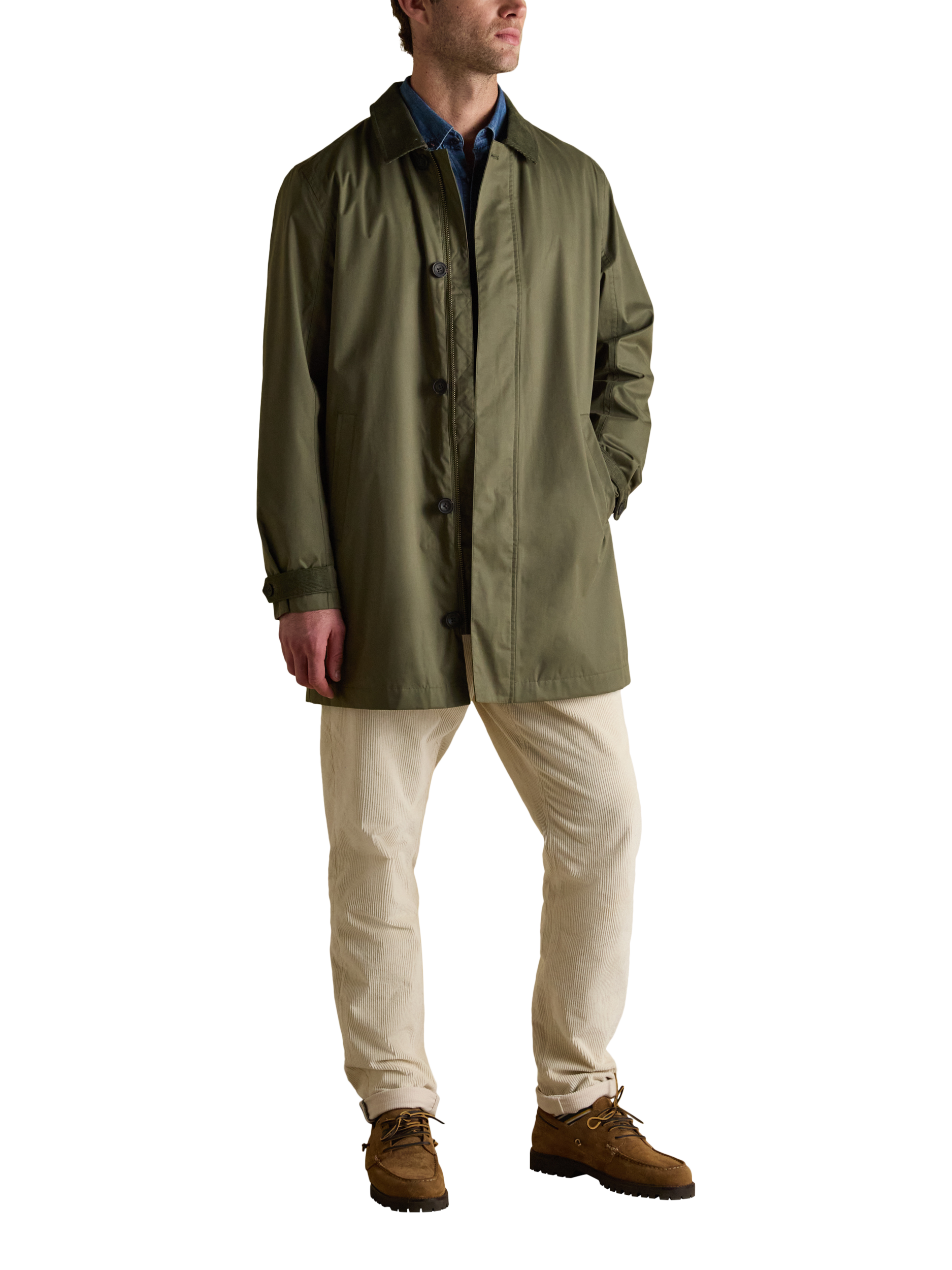 Product image 1 of 6, which shows Joules Sanford Waterproof Raincoat, Green, S