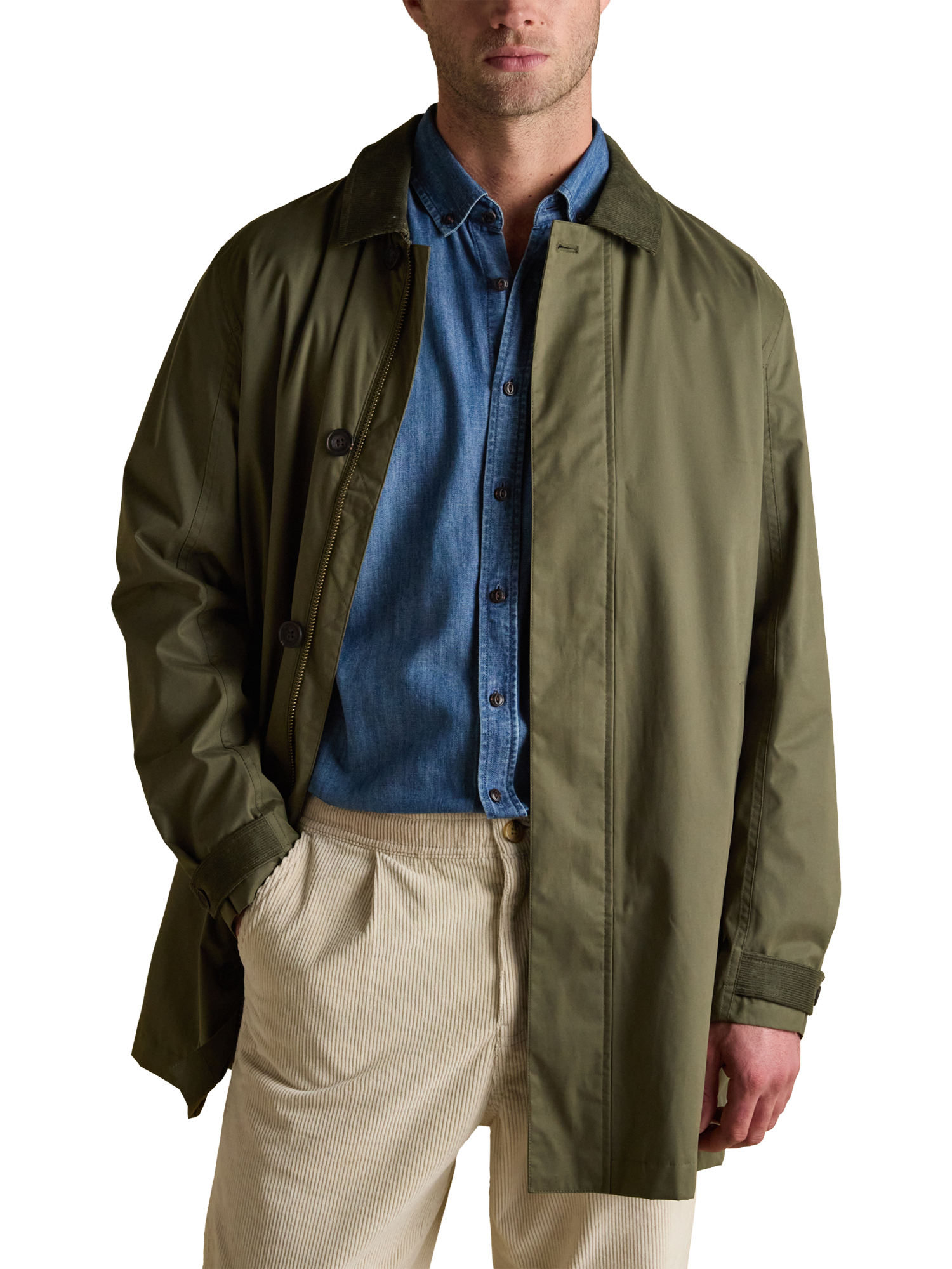 Product image 2 of 6, which shows Joules Sanford Waterproof Raincoat, Green, S